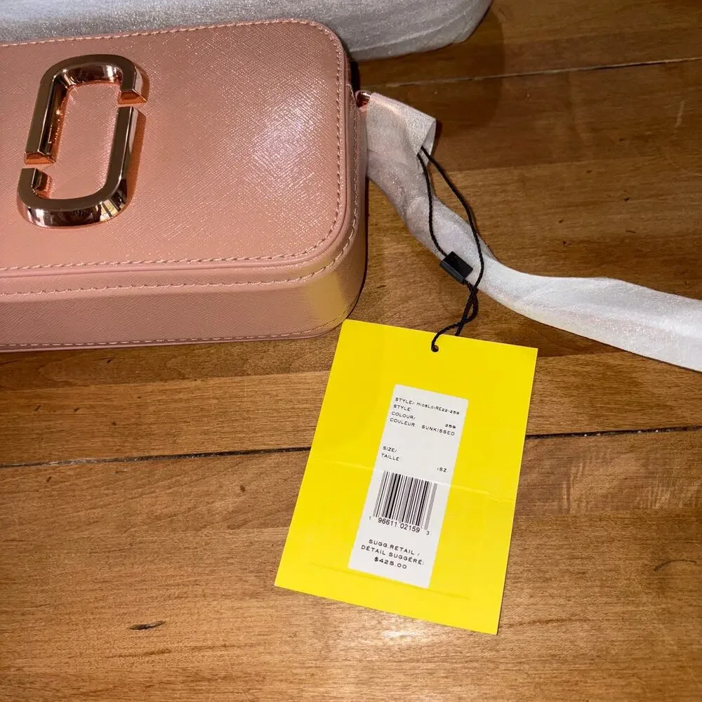 NNWT Marc Jacobs The Snapshot DTM Crossbody Camera Bag Sunkissed Pink Monogram